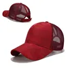 2019 Women Fashion Ponytail Baseball Cap Mesh Trucker Hat Print Sport Caps