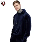 Fashion Custom Embroidered Men Blank Black Velour Hoodies