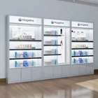 Customized wooden cosmetics display stand beauty salon display furniture nail polish makeup display cabinet shop fittings