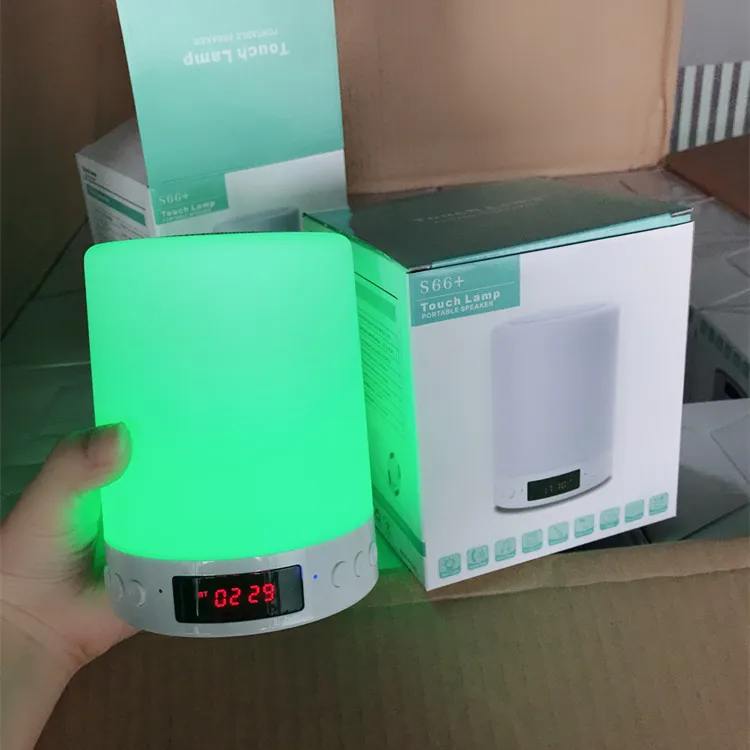 2019 Portable Touch Sensitive Colorful Lighting lamp Display Screen clock S66 Blue Tooth music Speaker - ANKUX.COM
