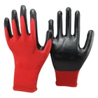 NMSHIELD black palm knit work gloves cheapest nitrile glove guantes de nitrilo