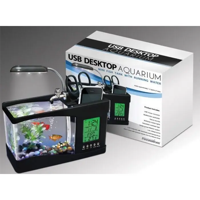 Promotional USB fiber fish aquarium tank Mini aquarium fish tank for sale