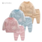 Factory baby clothes 2019 autumn and winter mouse pattern woolen sweater color cotton knit pullover set
