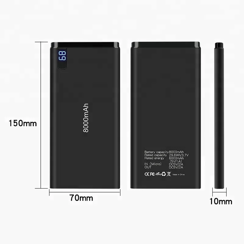 TOPTAI Custom Logo Power Bank 8000MAH Portable External Battery Charger Pack PowerBank - ANKUX.COM