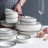 /product-detail/elegance-handmade-moroccan-style-white-glazed-black-rim-crockery-sets-dinnerware-62004482588.html