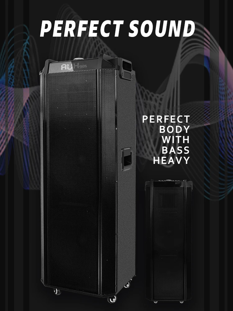 Dual 15 inch pa sound system multimedia speaker system portable trolley speaker with remote - ANKUX.COM