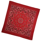 wholesale stock hip hop head wrap multifunction scarf 100% cotton screen print soft red paisley bandana
