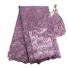 purple color lady fashion wedding dress 3d french lace fabric