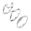 Fashion Jewelry Cubic Zircon Wedding Band Stackable 925 Sterling Silver Ring for Women