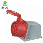 Industrial Surface Mount Socket surface mount outlet IP44 400V 63A EN/CEE/IEC60309-2