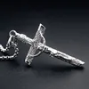 Men fashion stainless steel cross christian pendant silver allah Pendant jesus cross necklace