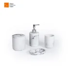 Customized Polystone Fashion Marble Bathroom Accessory Set For Home With Soap Dish/Lotion Bottle