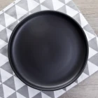 Wholesale Matte Black Color Ceramic Thick round porcelain Plate