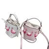 Japanese style ins hot flamingos embroidery bucket bags for women
