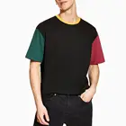 Wholesale Mens Clothing Color Block Hip Hop Cotton T-Shirt Custom from Clothing Factory