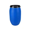 China manufacturer 200 liter blue screw cap food grade plastic two-ring drums/pails/barrels