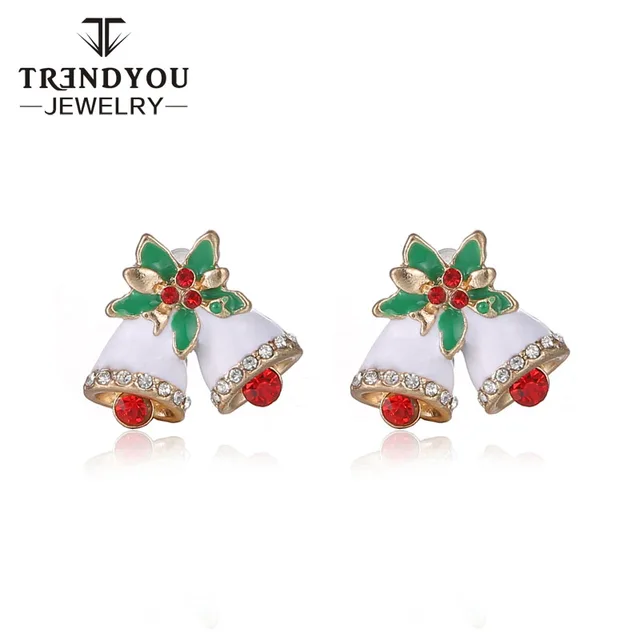 fashion earrings jewelry 2017 christmas jingel bell enameled