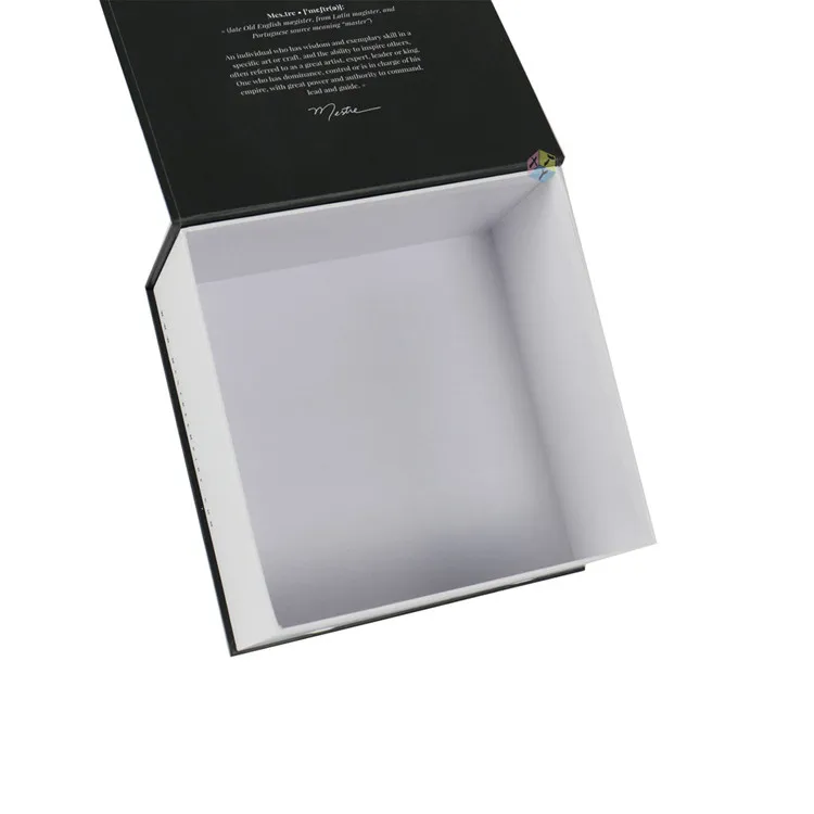 inside picture of custom black paper box packaging gift new era