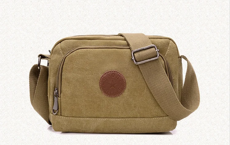 Promotion custom shoulder strap bag unisex small messenger bags canvas men