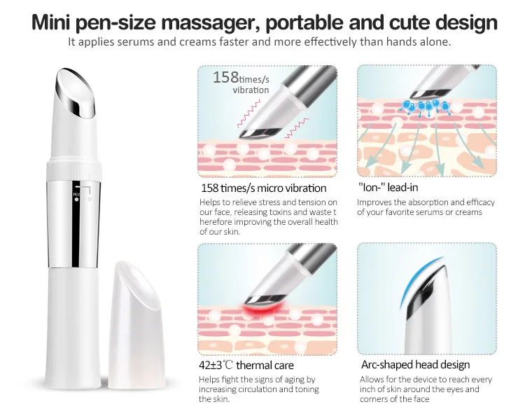 Chargeable Thermal Care Wrinkle Wand Ionic For Eye Pouches / Dark Circles