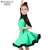 TONGYANG New Half Lace Sleeve Latin Dance Dress Girls Children Kids Rumba Chacha Samba Cowboy Ballroom Dance Dress