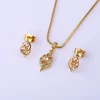 61612 xuping fashion 14k gold color charm sample design jewelry set elegant earring and pendant set