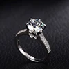 Forever One Certified Pure 18K Solid White Gold 1Carat Moissanite Diamond Engagement Ring For Women Wedding Au750 Stamp