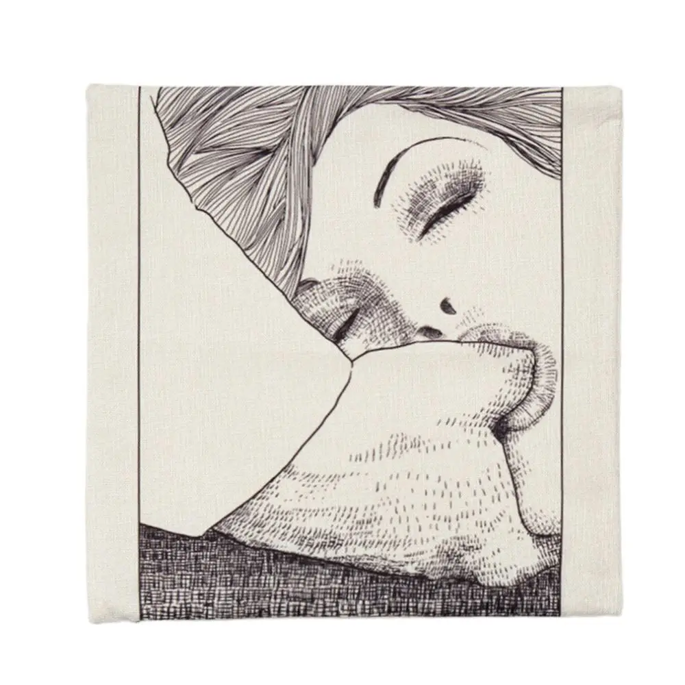 2016 NEW Fashion Design Square Adult Interest Linen Furnishing Cushions Cover Home Office Seat Pillow Cover