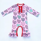 2017 Newborn Baby Clothes Doughnuts Baby Ruffle Rompers Wholesale Baby Cotton Clothes Romper