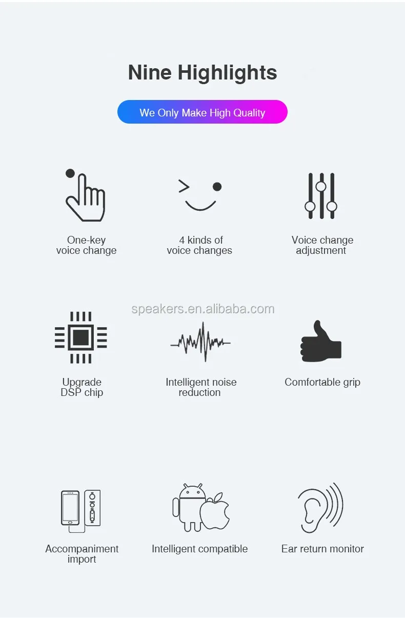 Black Music Live Show Sound Box Mini Voice Changer Toy for Wired Headset MIC Earphone Mobile Phone Voice Chat Talking Singing - ANKUX.COM