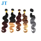 Grey Remy Brazilian Ombre Yaki Kinky Straight Curly Human Hair Weave For Braiding