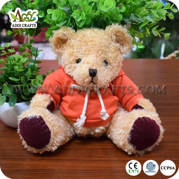 standing plush teddy bear toy with clothes