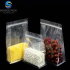 private label printed front transparent resealable zipper plastic bag