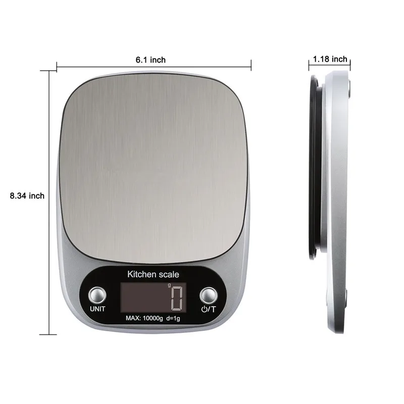 Stainless Steel Household Usage 10kg Digital Electronic Kitchen Weight Scale