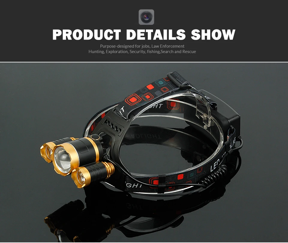 10000Lm CREE XML T6 LED Headlight Headlamp Head Lamp Light 4mode torch +2x18650 battery EU US Car charger for fishing Lights 7.jpg