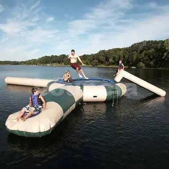 inflatable lake trampoline