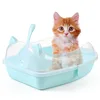 Cat Litter Tray, Pet Box Tray with or Pan Toilet Loo Kitten Basin Supplies Sand Bowl High Rim Sifting Sided Send Cat Litter