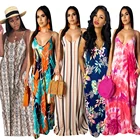 Women's Casual Sexy Summer Stripe Bodycon Long Maxi Dresses Floor Length Sleeveless Plus Size Sundresses