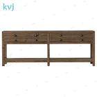 KVJ-7312 distressed antique old wood french console table with drawers
