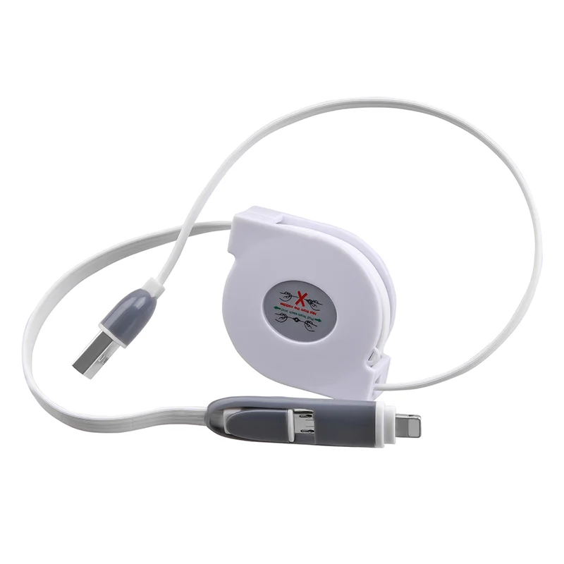 2in1 USB Charging Cable Multifunction USB Cable 2 in 1 Retractable Data Cable for iPhone, for Type C - ANKUX.COM