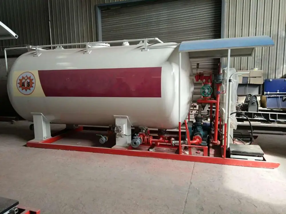 LPG storage tank, 20MT LPG skid filling station, Double nozzle dispenser 20MT LPG skid station