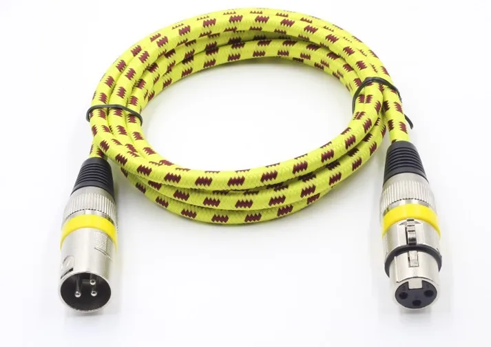 3Pin 5pin XLR Male to Female Microphone nylon braided fabric Cable,XLR Extension Cable - ANKUX.COM