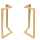 Wood Metal Table Legs Decorative Irregular V Shaped Iron Powder Coated Wood Grain Metal Dining Table Legs