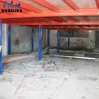China factory custom heavy duty warehouse powder coating Q235 wooden metal multi layer shelves OEM mezzanine floor