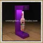 custom acrylic led magnet floating wine bottle display stand