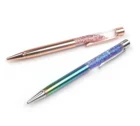 3D floating glitter liquid pen custom laser logo metal pen