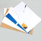 Promotional gift paper file OEM logo printing A4 size white cardboard portfolio folder