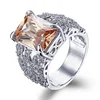 ZOECOCO Customized Jewelry China Wholesale Plated Silver Coffee Zircon Women's Engagement Ring