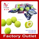 Tennis ball Fruit Flavor powder center filled Bubble Gum Chewing Gum Sweets