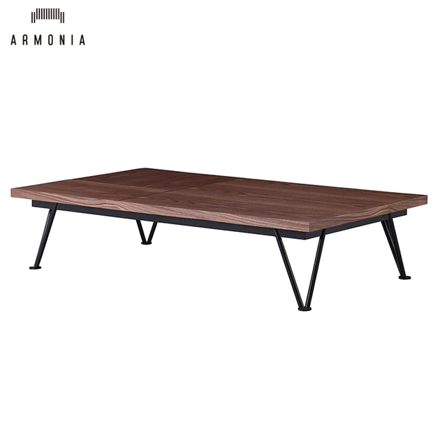 High Quality Modern Style Wooden Brass Base High Coffee Table